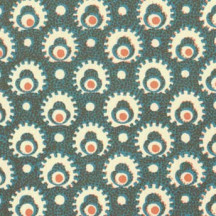 Blue and Orange Stamped Print Italian Paper ~ Carta Varese Italy